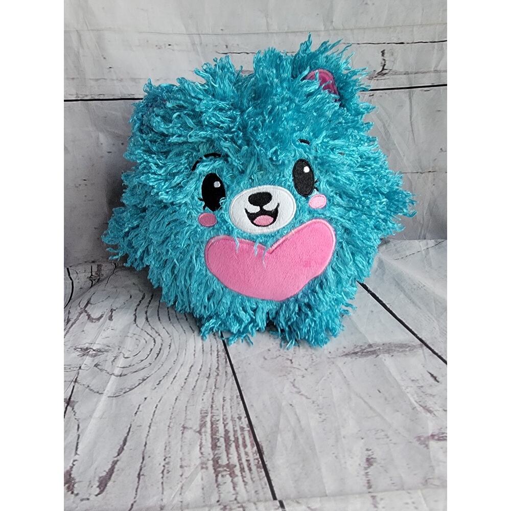 Pikmi Pops Plush Blue Bear with Pink Heart On Chest Scented 7in